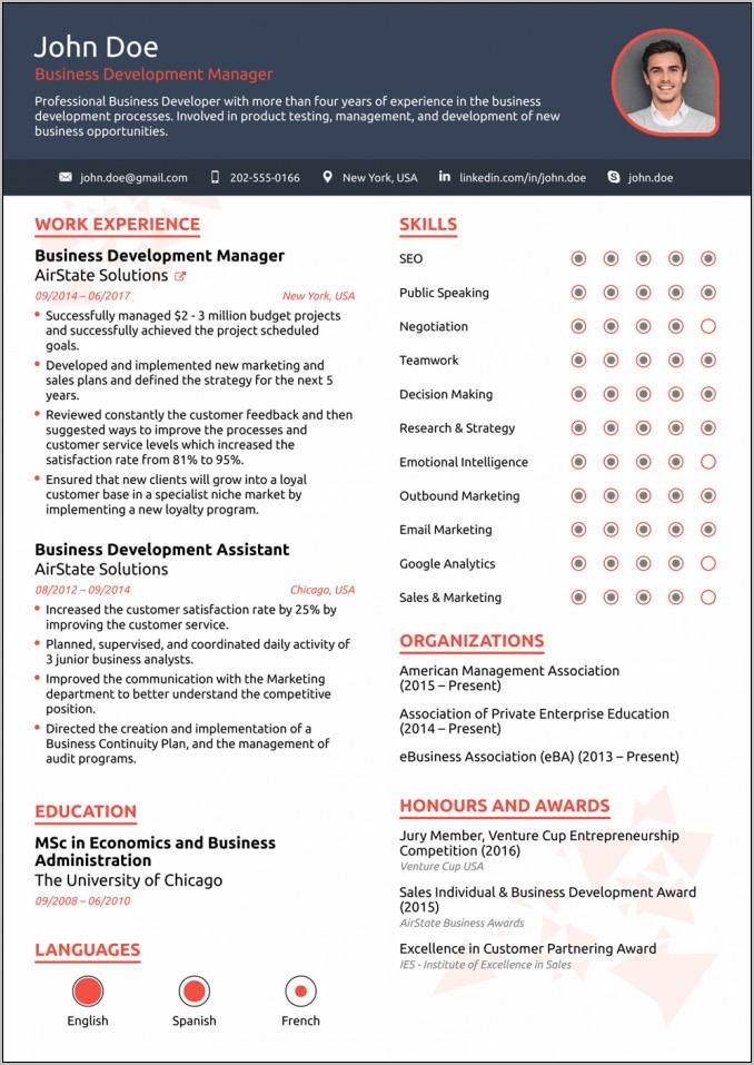 One Page Resume Templates Free Download
