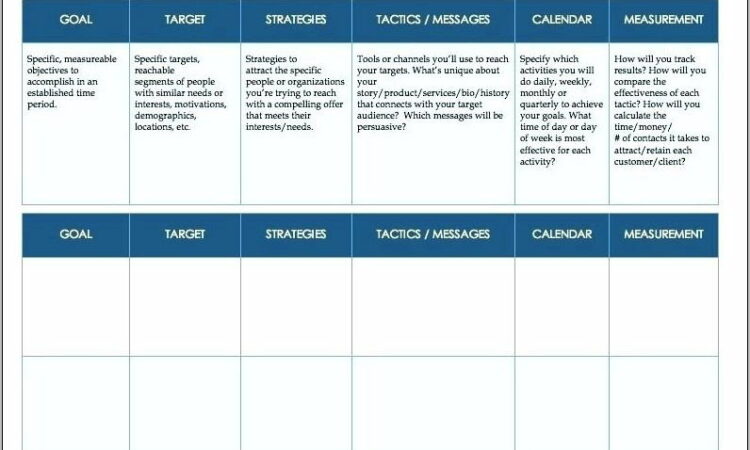 One Page Sales Business Plan Template