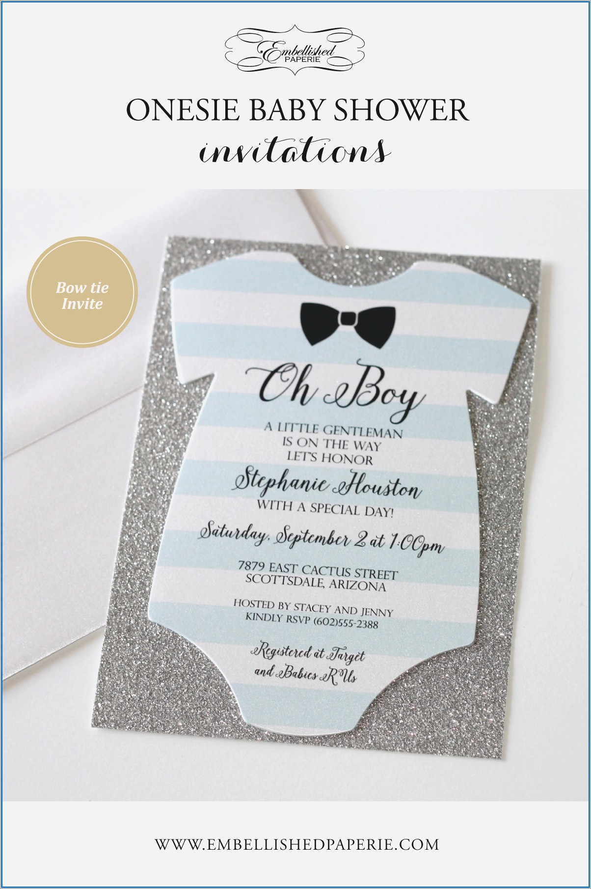 Onesie Invitation Cut Out
