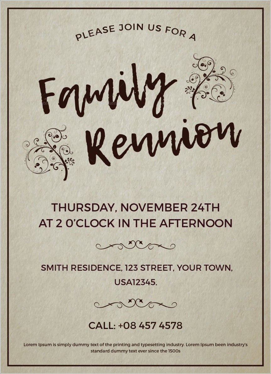 Online Family Reunion Invitations