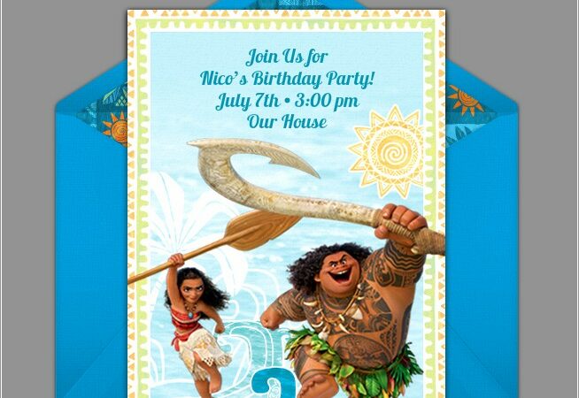 Online Moana Birthday Invitations