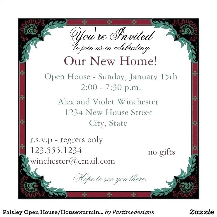 Open House Invitation Card Template