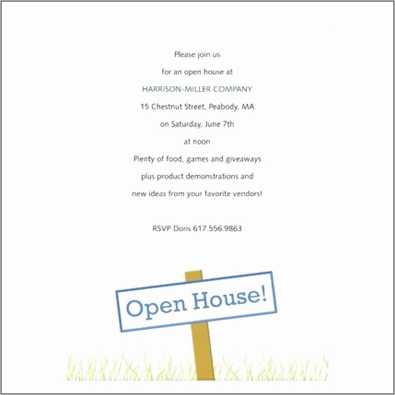 Open House Invitation Wording For Business