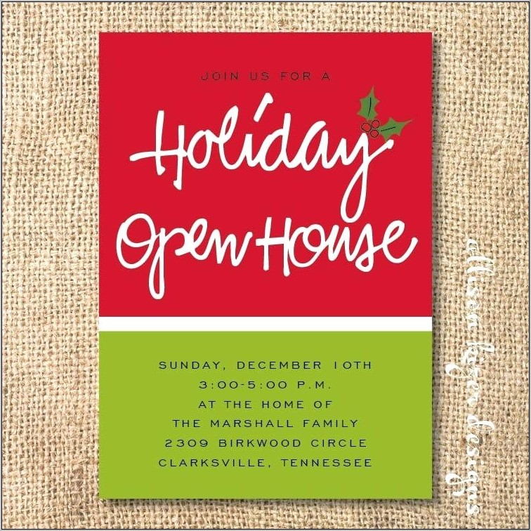 Open House Invitations Templates Free