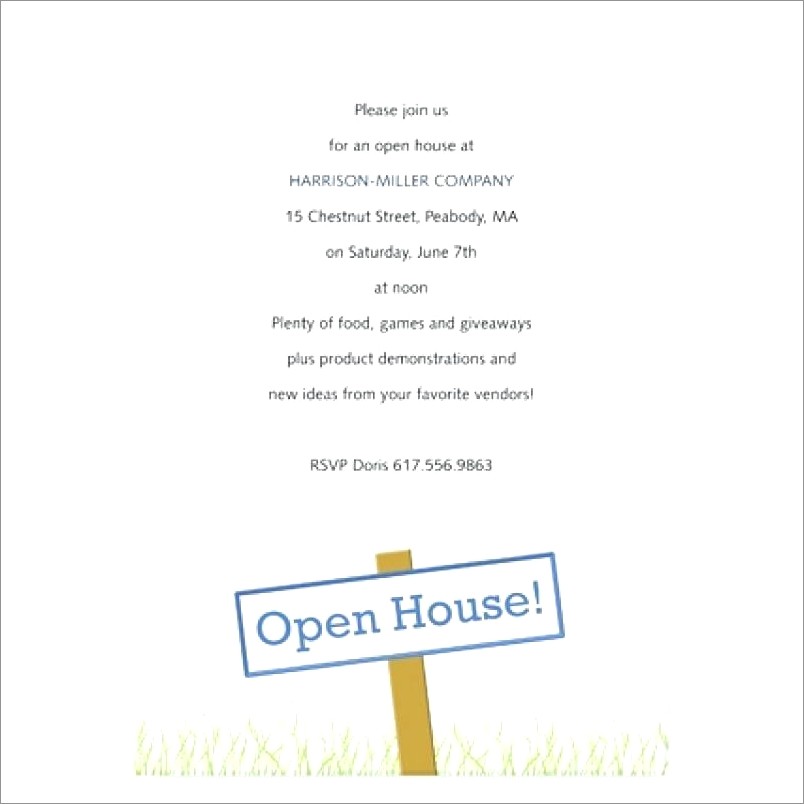 Open House Wording For Business Invitations