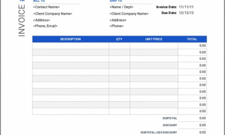 Open Office Invoice Template Free Download