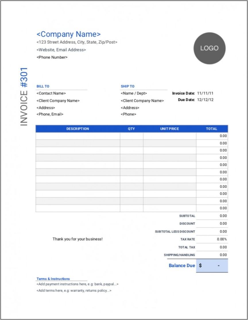 Open Office Invoice Template Free Download