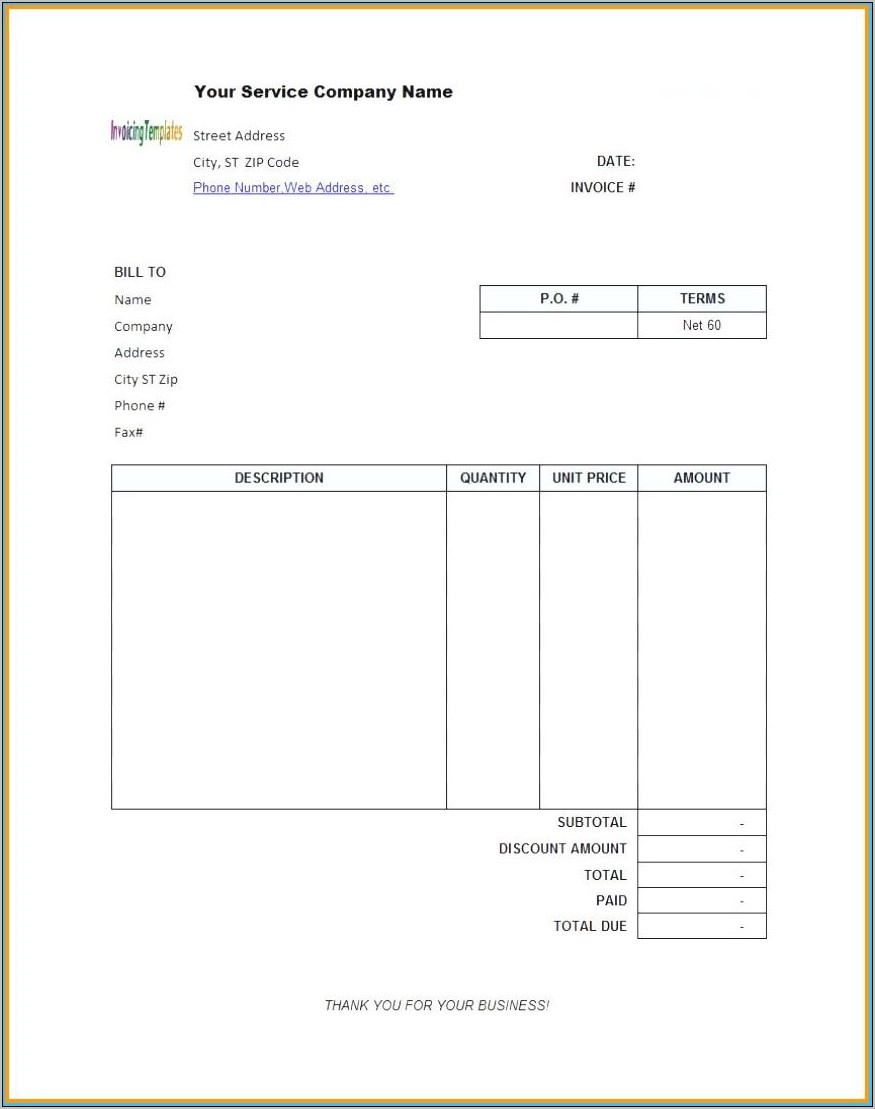 Open Office Invoice Template Free