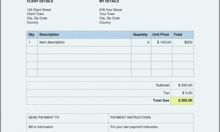 Open Office Spreadsheet Invoice Template