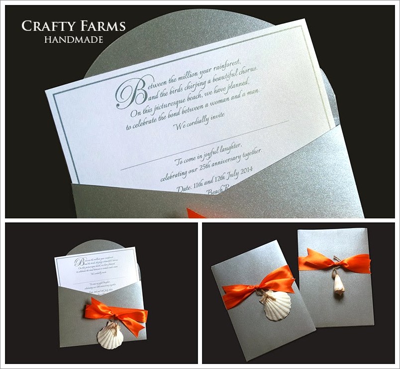 Orange And Silver Wedding Invitations