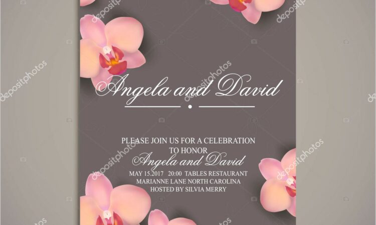 Orchid Wedding Invitation Template