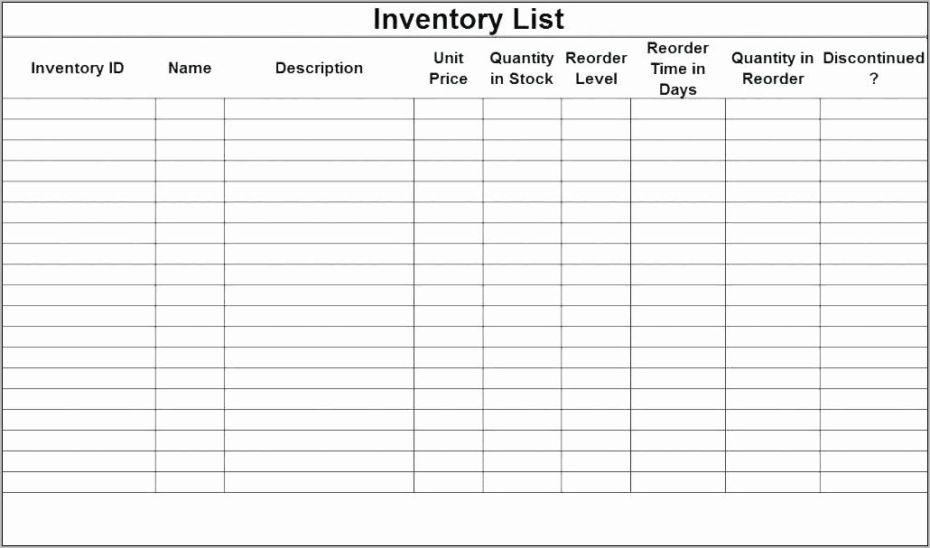 Osha Chemical Inventory List Template