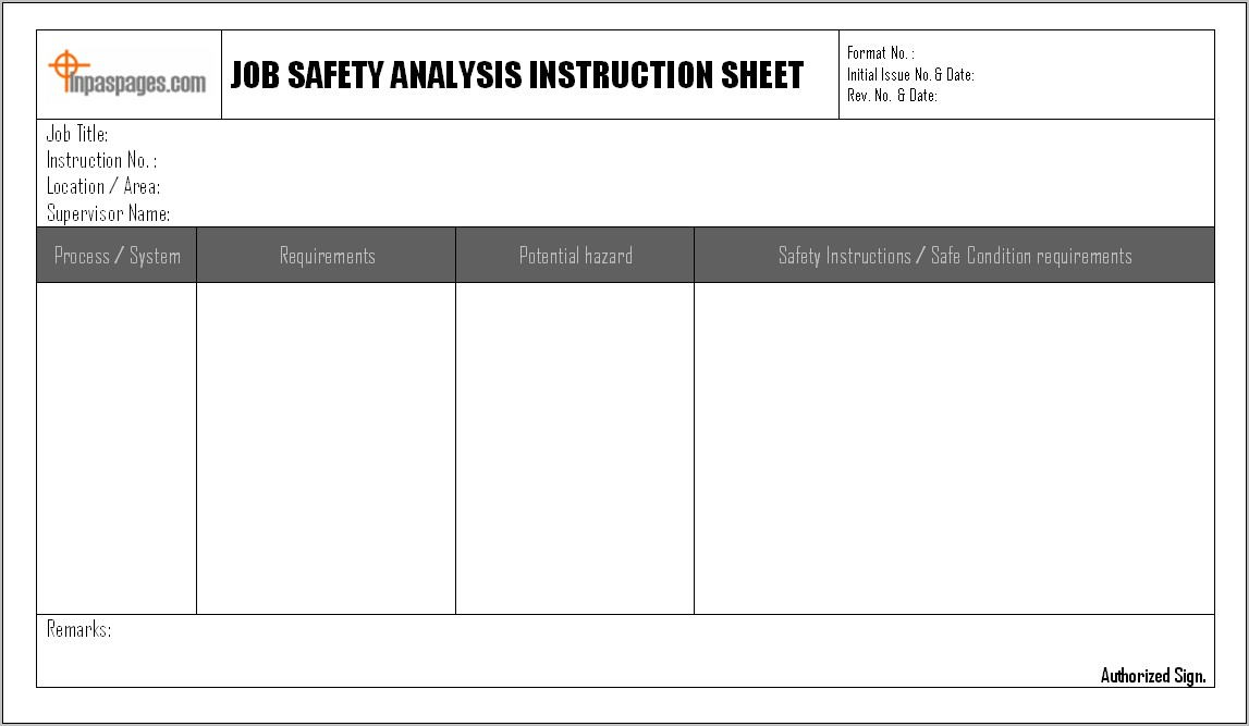 Osha Job Safety Analysis Examples