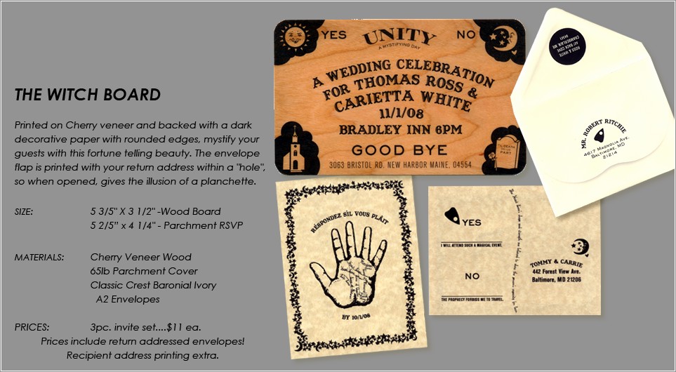Ouija Board Wedding Invitations