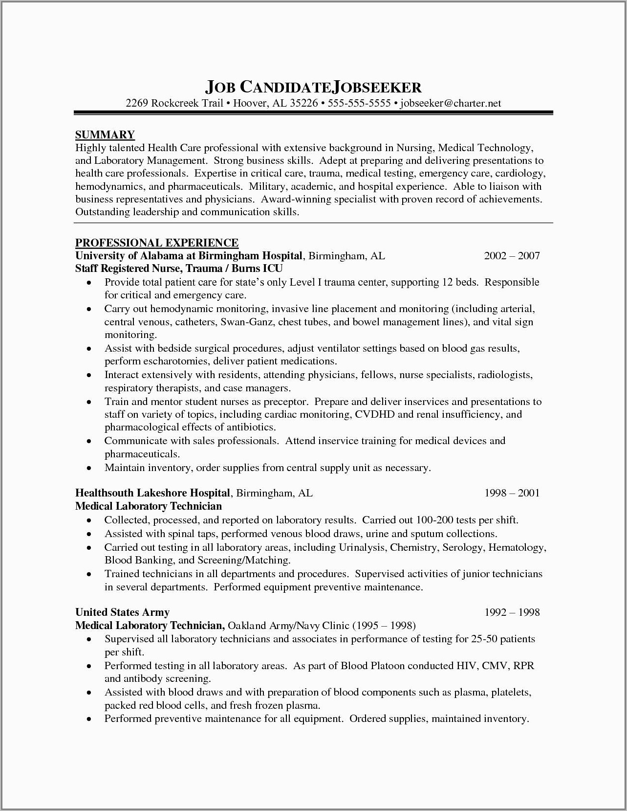 Outline Of A Resume