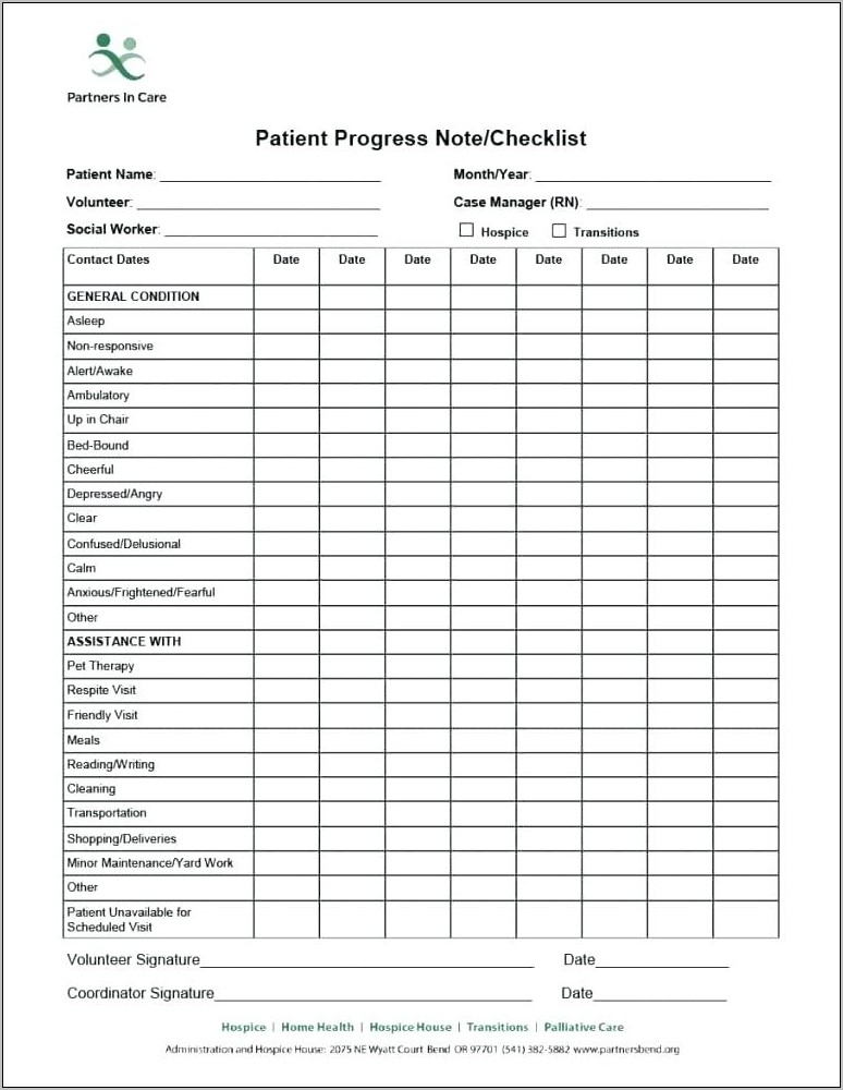 Outpatient Psychiatric Progress Note Template
