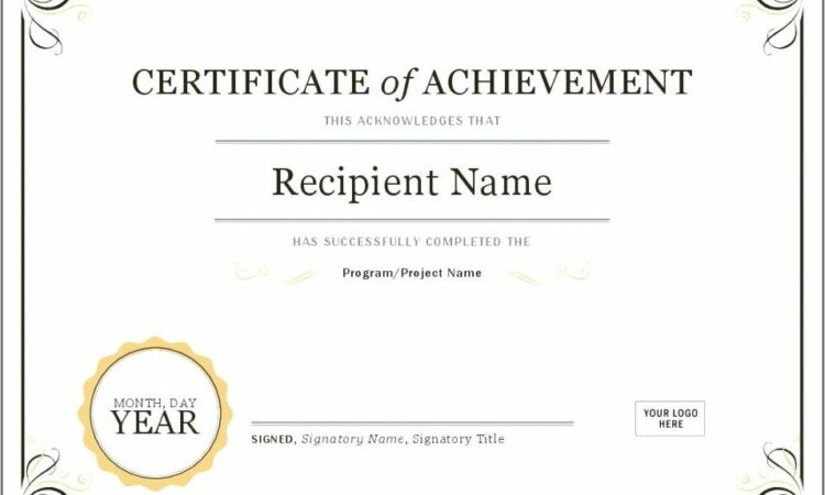 Outstanding Academic Achievement Award Template