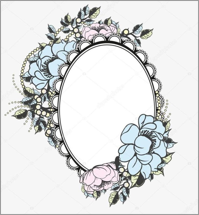 Oval Picture Frame Template Vector