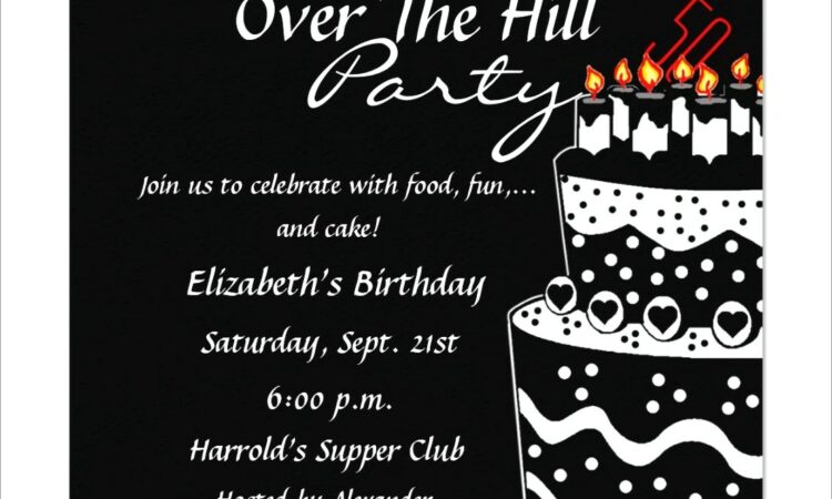 Over The Hill Birthday Invitations