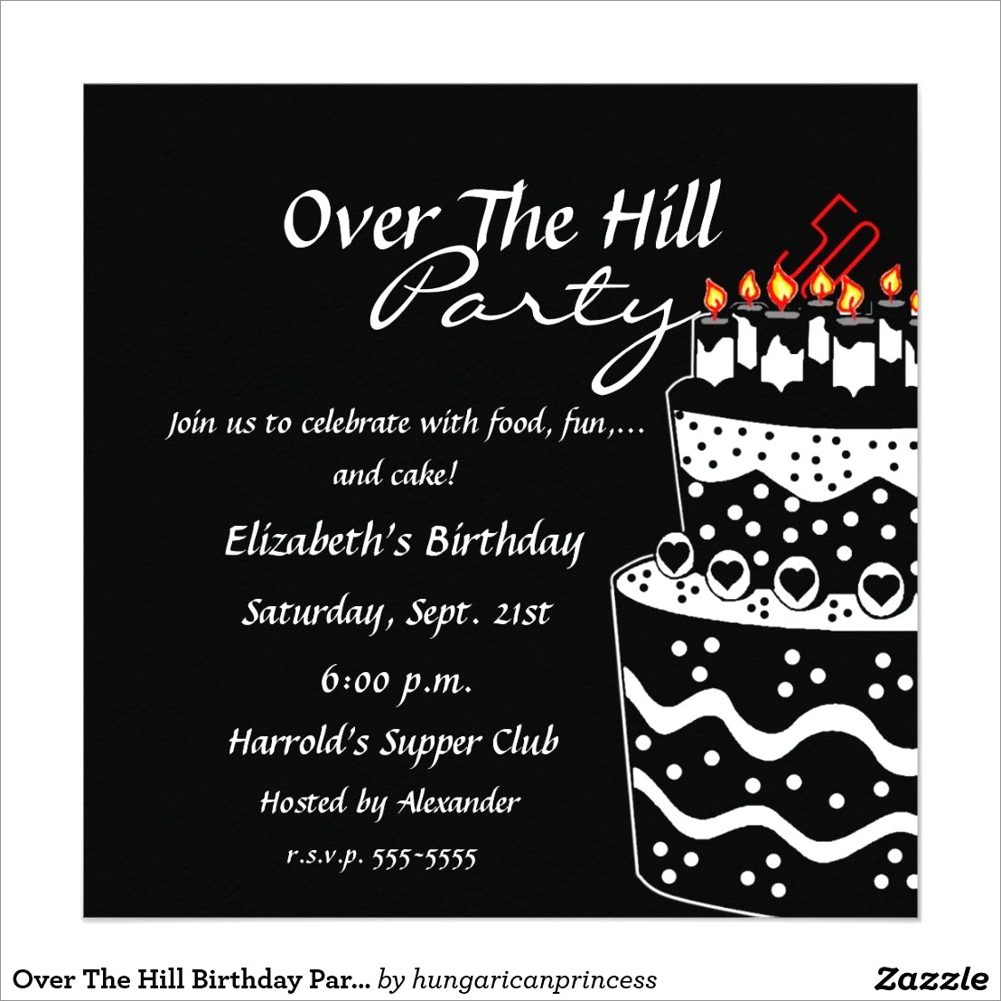 Over The Hill Birthday Invitations