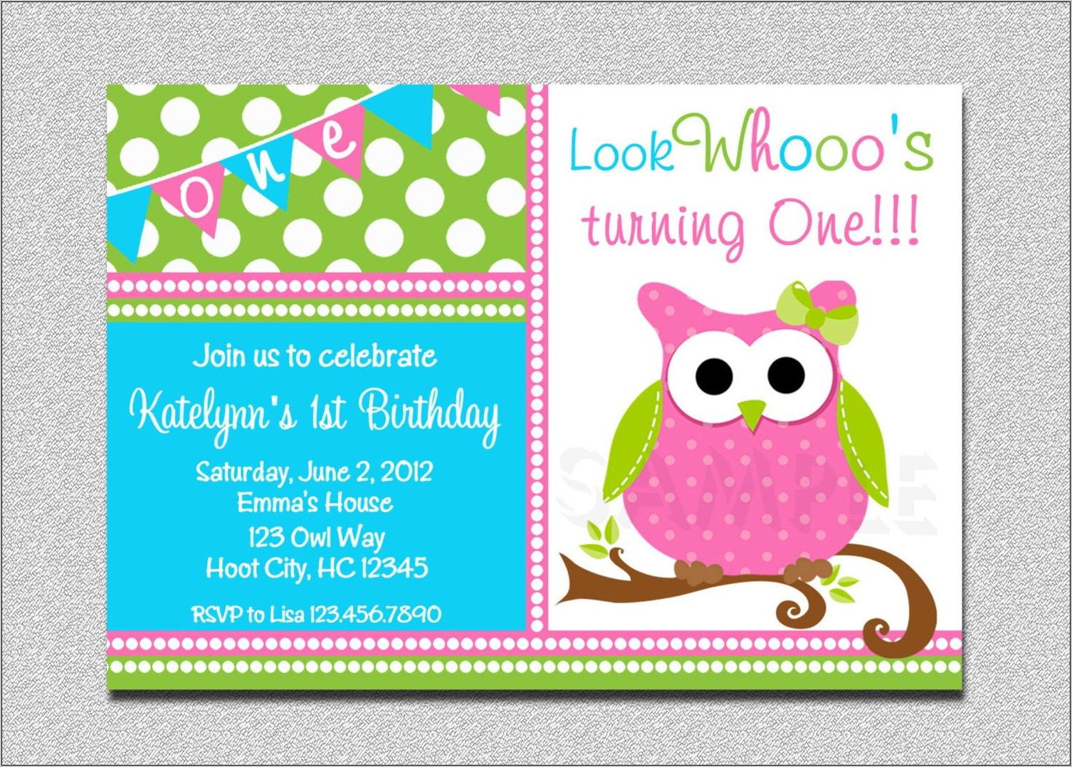 Owl Birthday Invitations Template Free