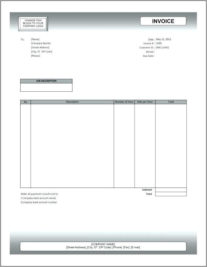 Paid Invoice Template Word
