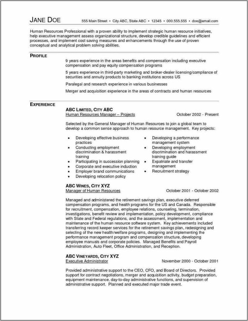 Paralegal Resume Template Word