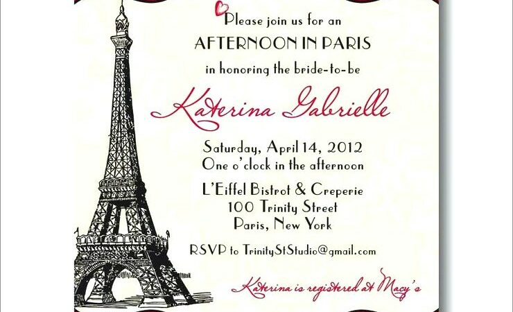 Paris Birthday Invitations Templates