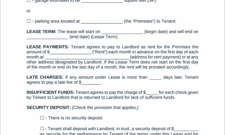 Parking Space Lease Agreement Chicago