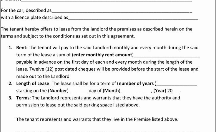 Parking Space Lease Template