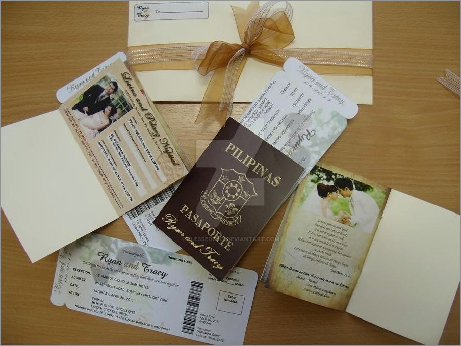 Passport And Boarding Pass Wedding Invitations