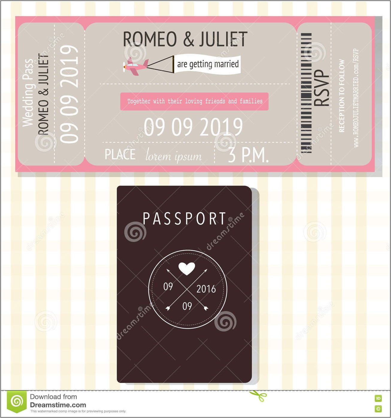 Passport Wedding Invitation Cards