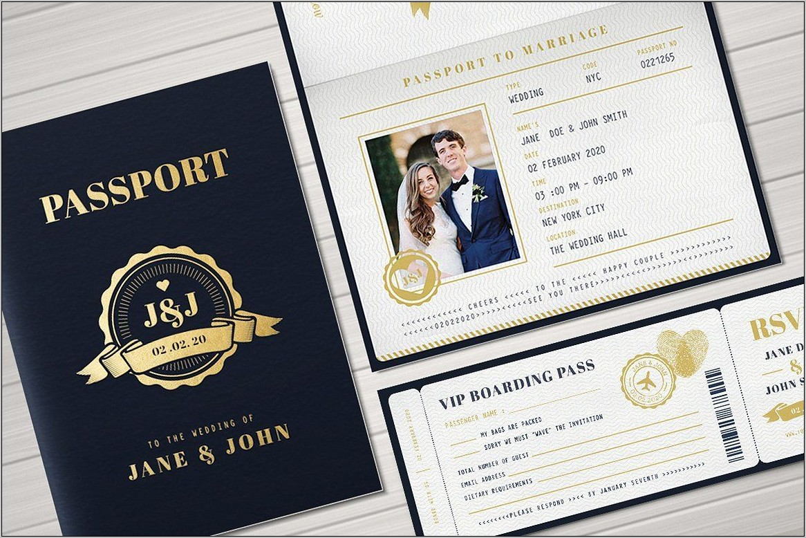 Passport Wedding Invitation Design