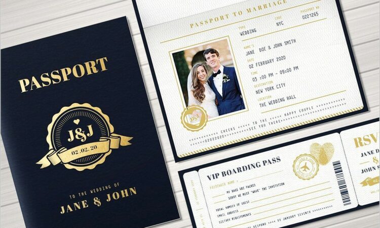 Passport Wedding Invitation Template