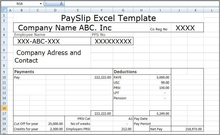 Pastel Payroll Payslip Format