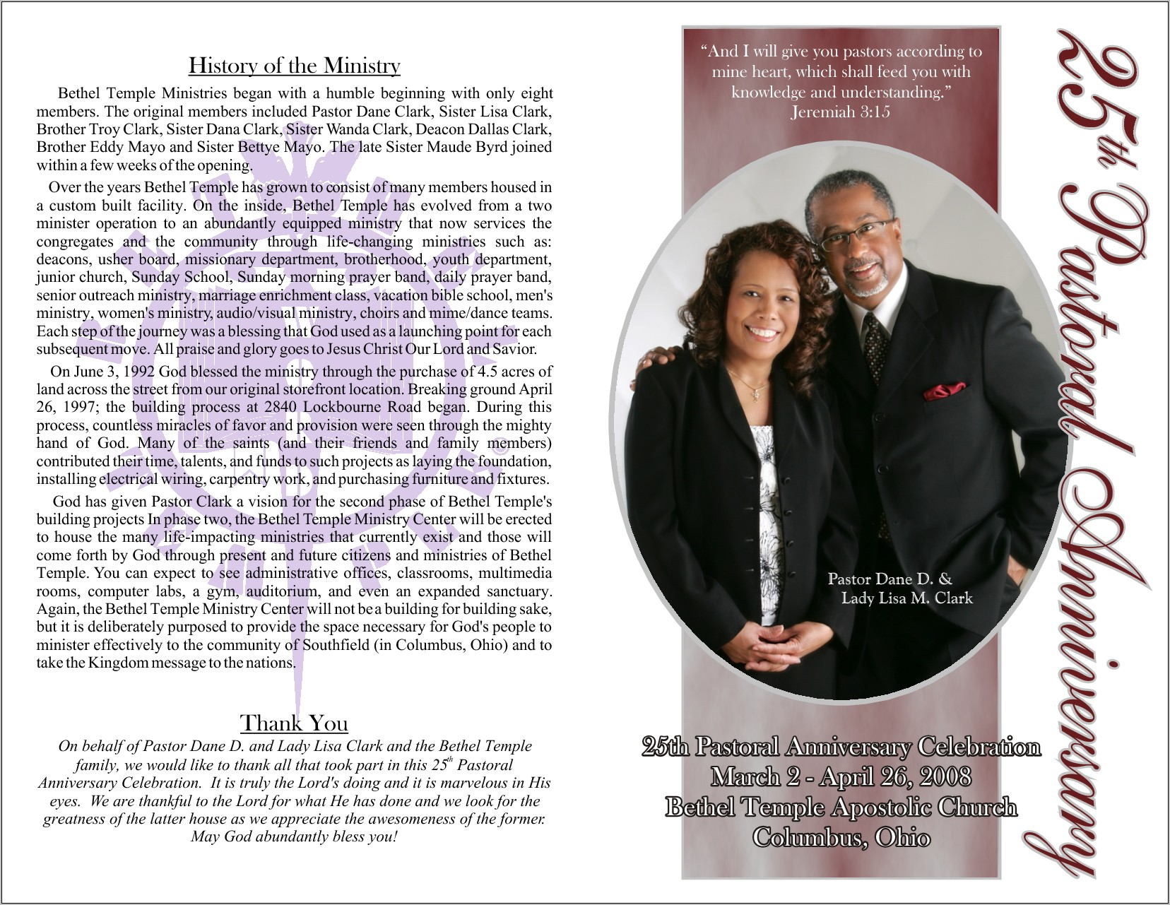 Pastor And Wife Appreciation Program Template