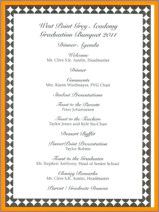 Pastor Appreciation Banquet Program Template