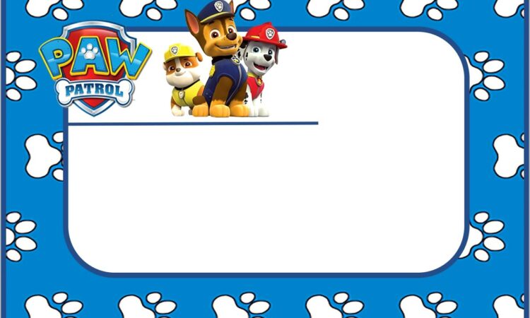 Paw Patrol Birthday Invitations Blank