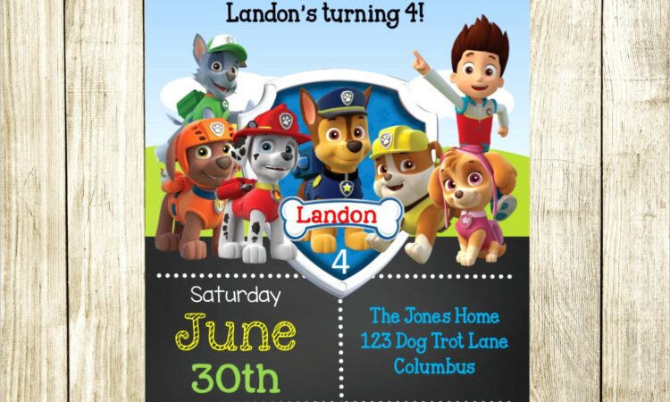 Paw Patrol Birthday Invitations Free