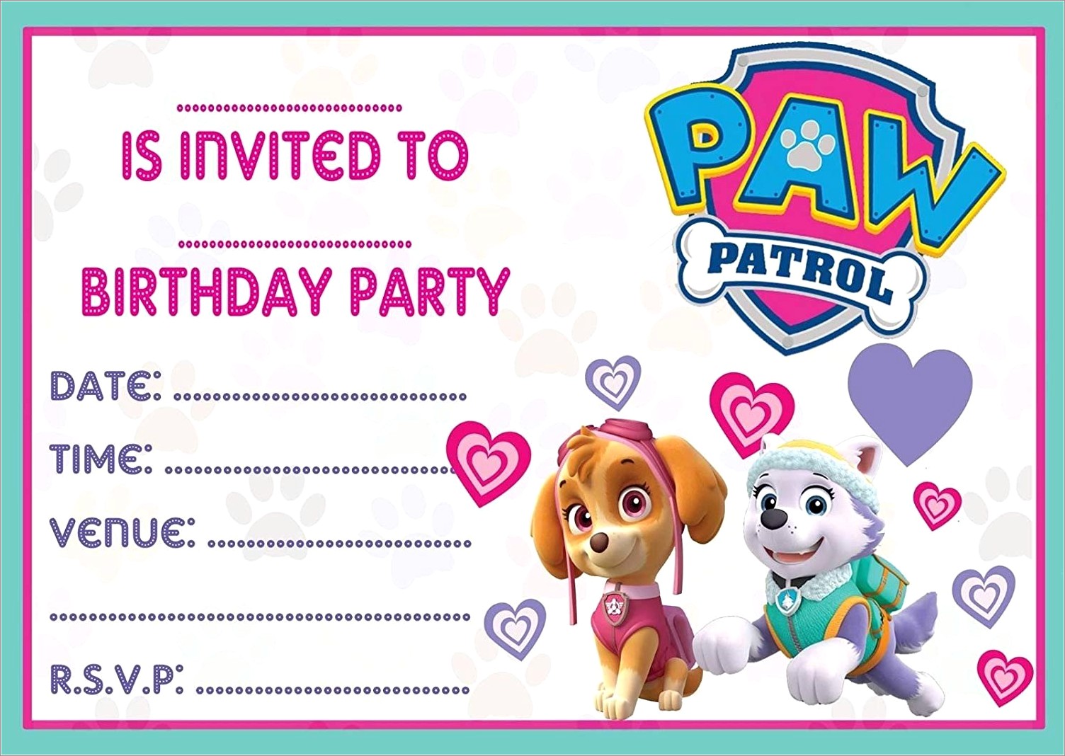 Paw Patrol Invitation Card Online