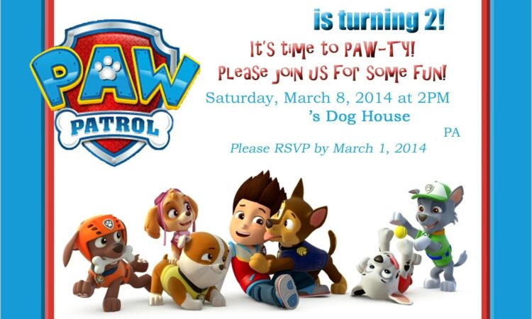 Paw Patrol Invitations Free Download