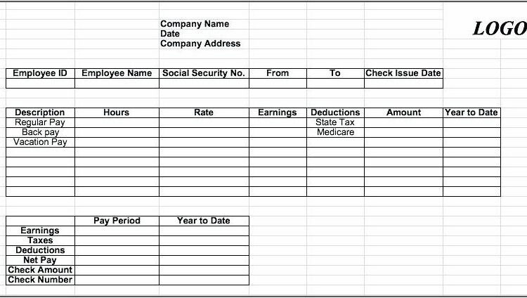 Pay Statement Template Ontario