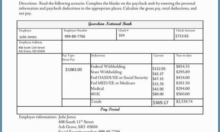 Pay Stub Pdf Template Free