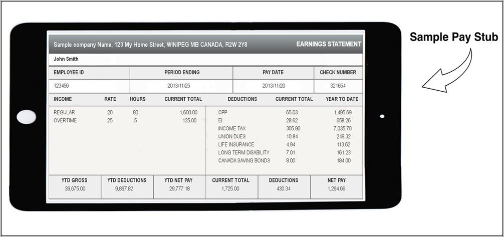Pay Stub Template Canada