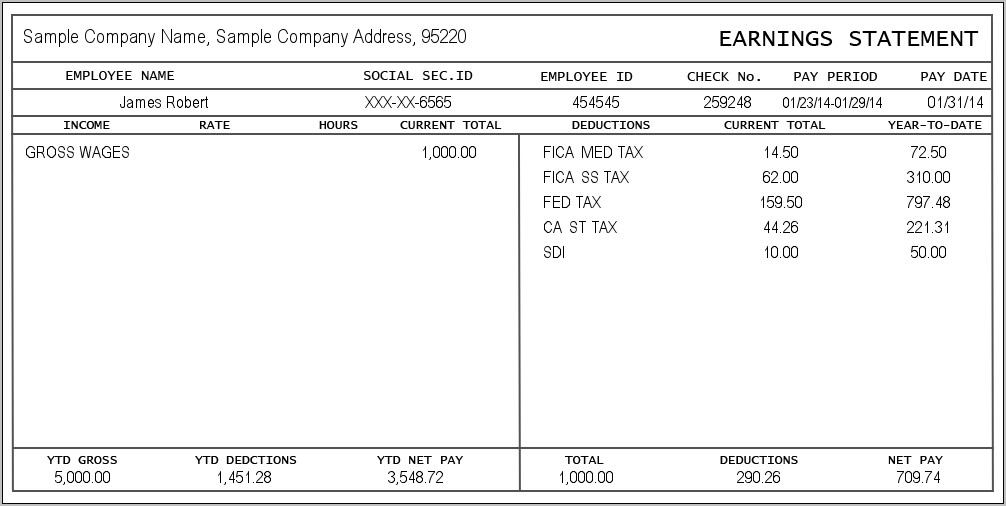 Pay Stub Template Download