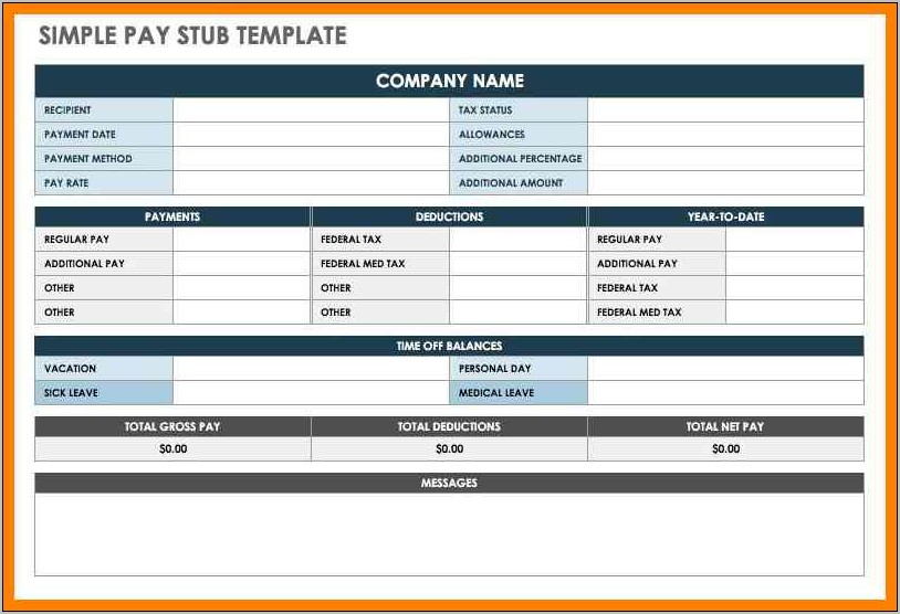 Pay Stub Template Free Download