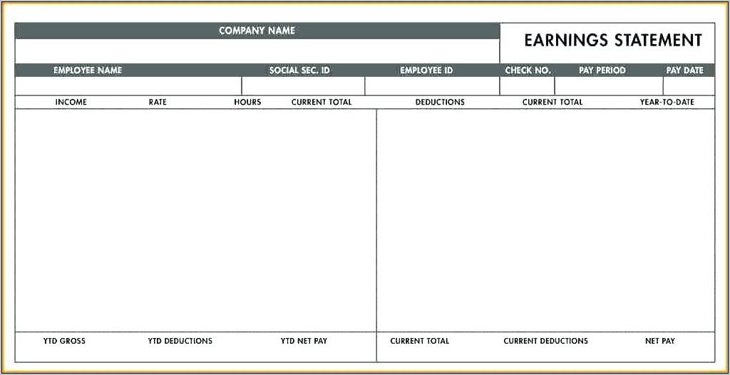 Paycheck Stub Template Free Download