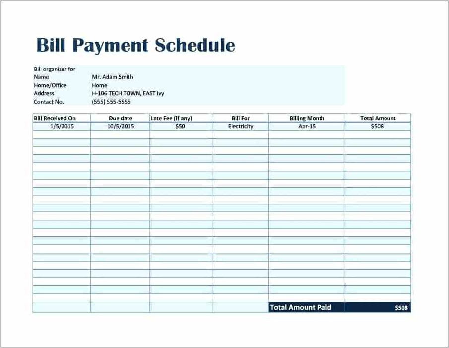 Payment Schedule Template Construction Nsw