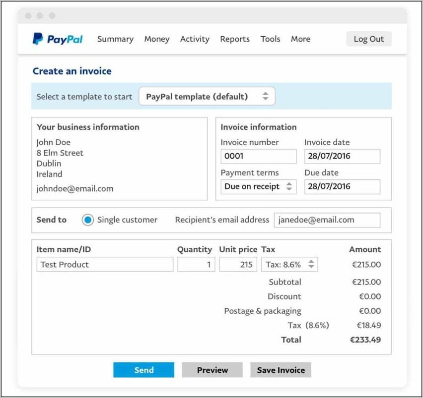 Paypal Delete Invoice Template