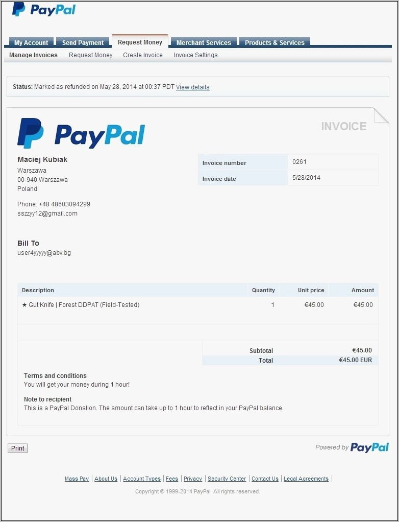 Paypal Receipt Template Download